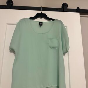 Sheer mint green blouse